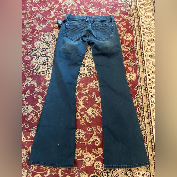 NWT Ladies Rock Revival Gia Flare 8 inch rise Black over dyed denim mul sizes - Picture 4 of 7